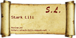 Stark Lili névjegykártya